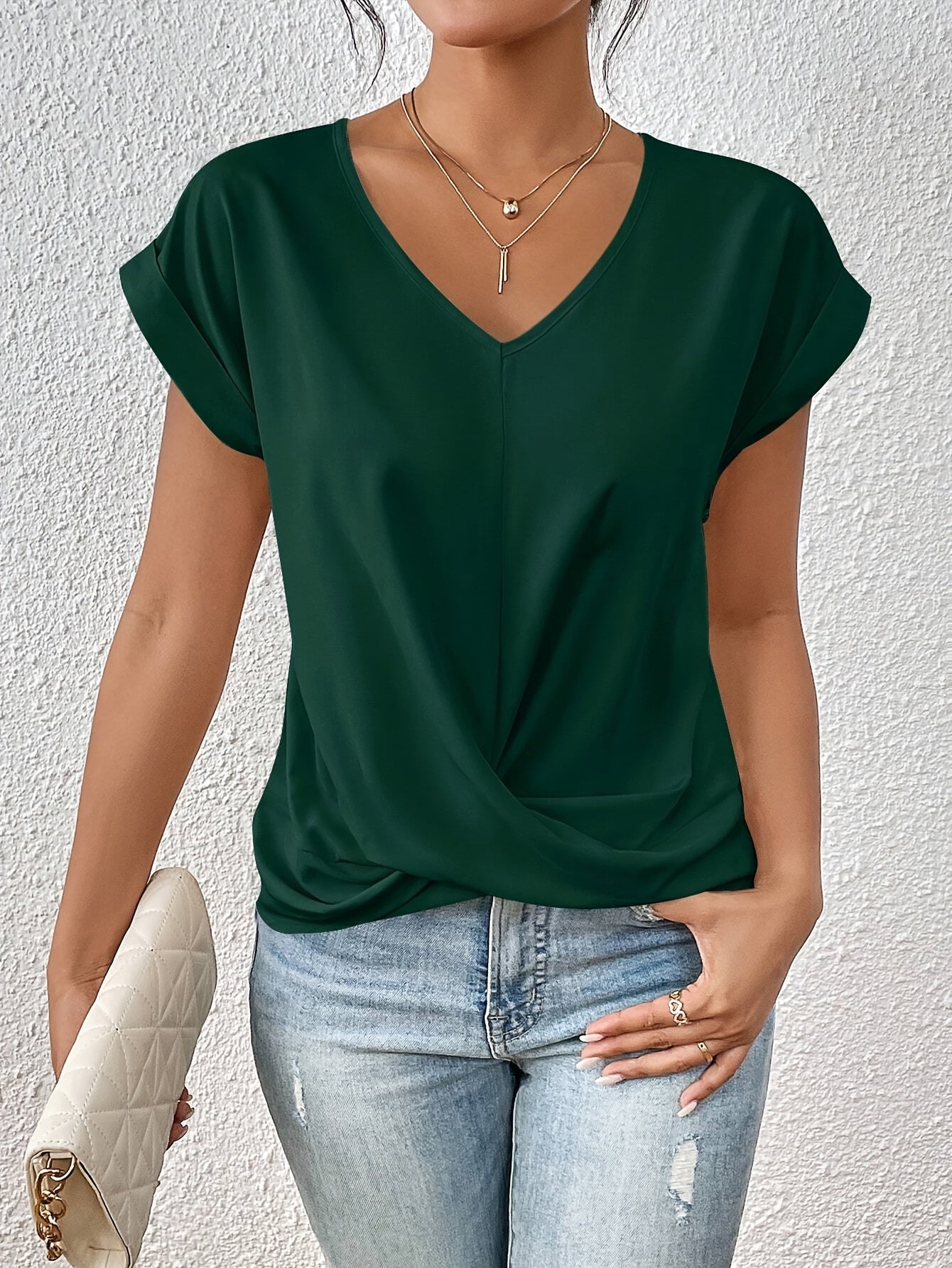 Cleo™ | Casual T-shirt с деколте тип "сърце" (1+1 Безплатно)