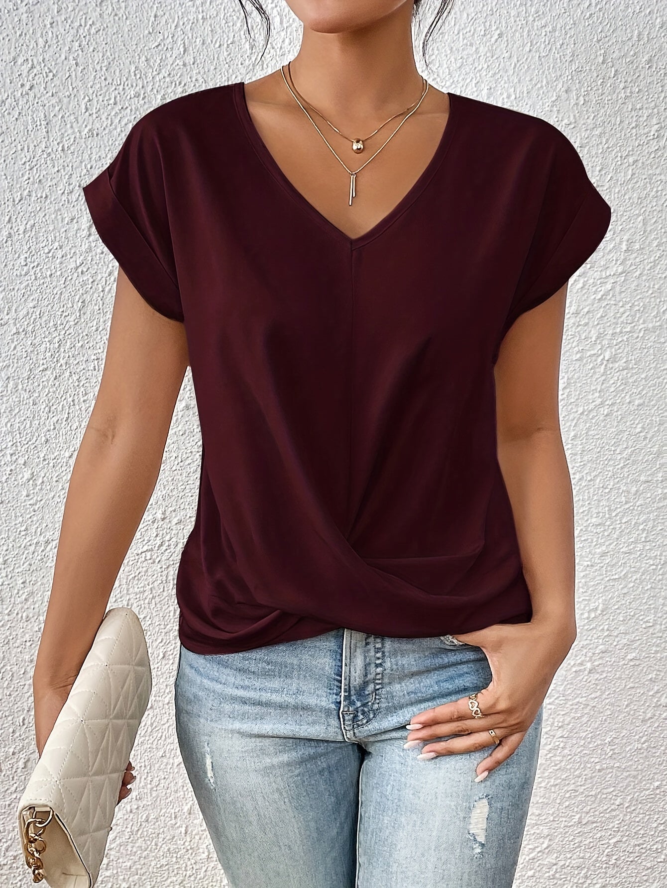 Cleo™ | Casual T-shirt с деколте тип "сърце" (1+1 Безплатно)