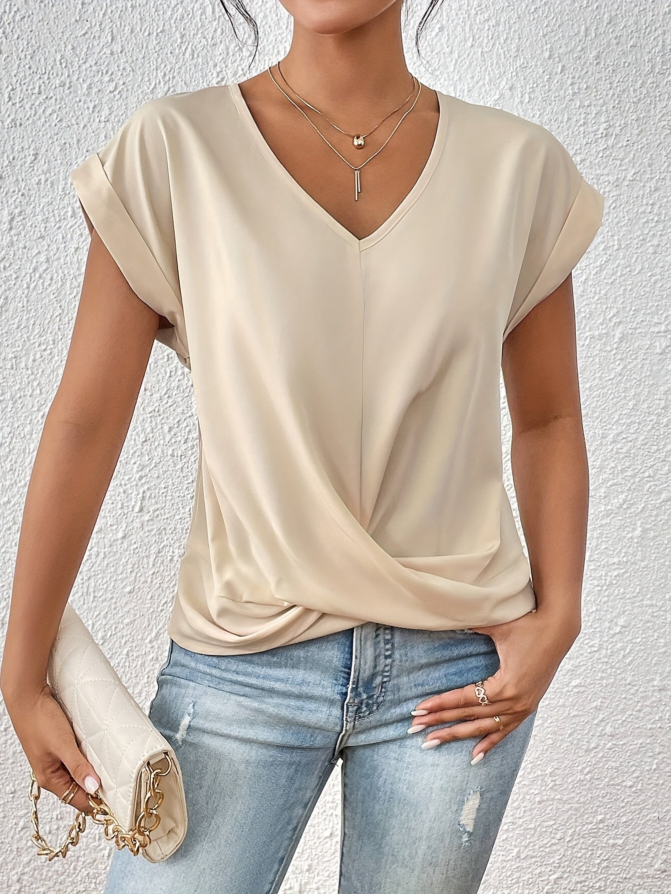Cleo™ | Casual T-shirt с деколте тип "сърце" (1+1 Безплатно)