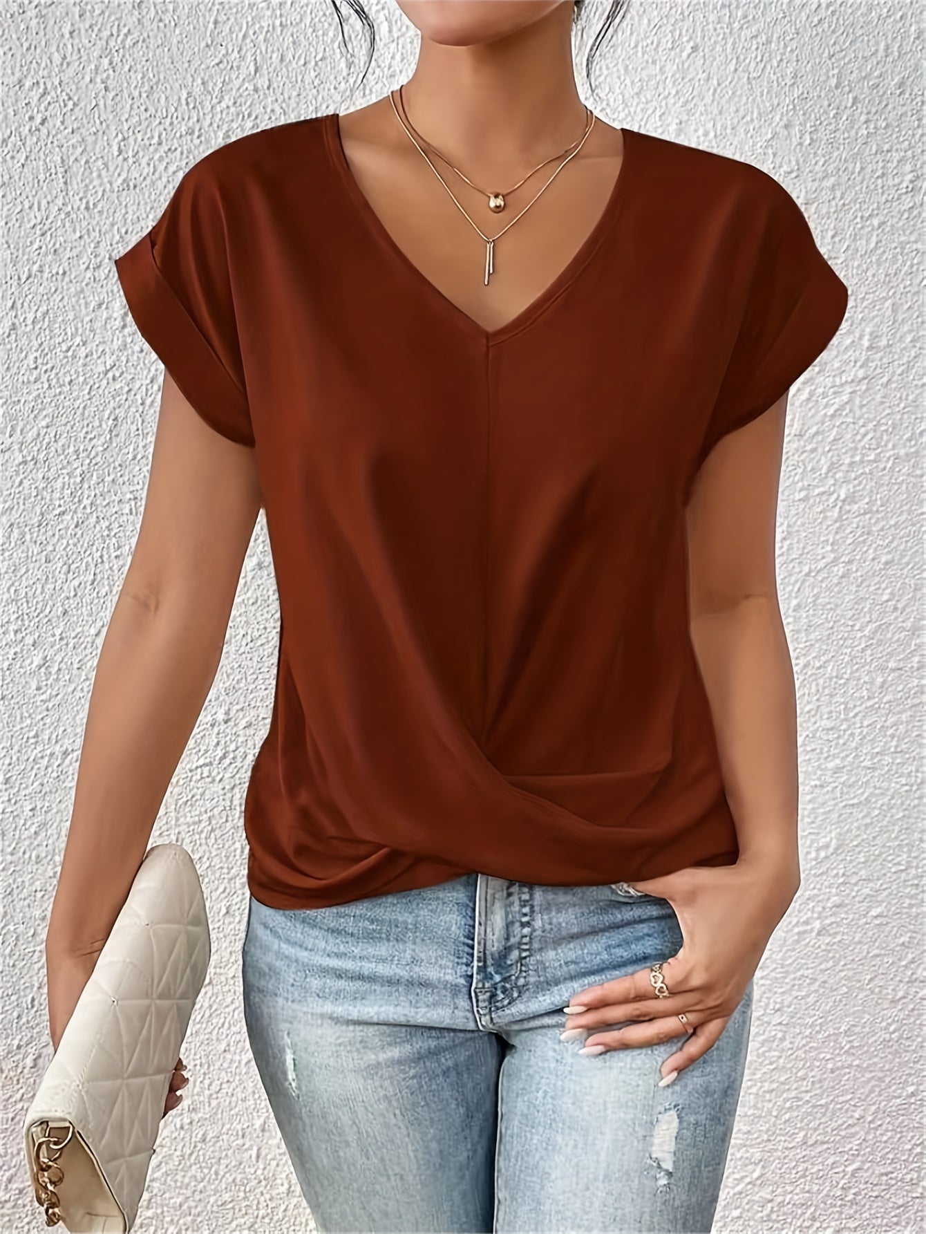 Cleo™ | Casual T-shirt с деколте тип "сърце" (1+1 Безплатно)
